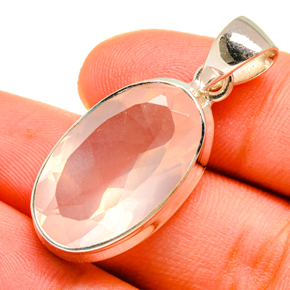 Rose Quartz Pendants handcrafted by Anasilvercos - PD9622