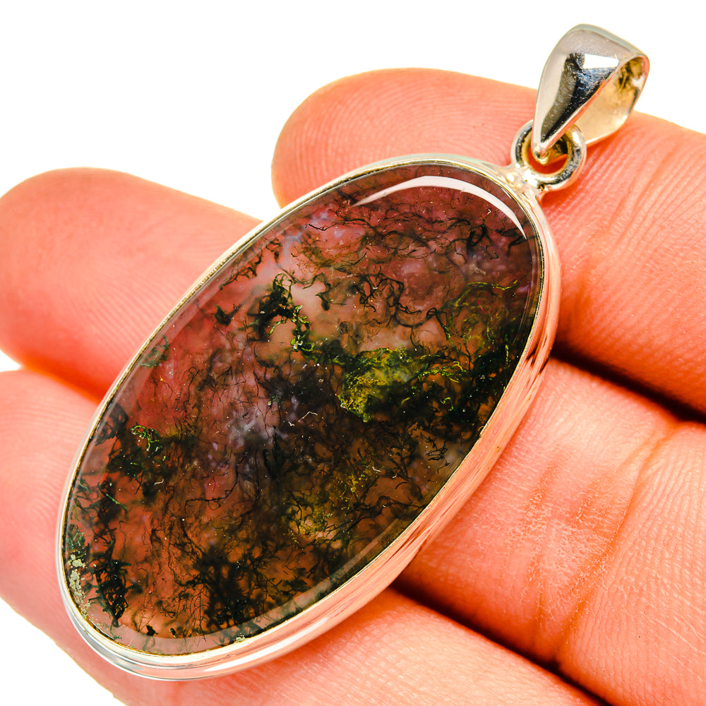 Green Moss Agate Pendants handcrafted by Anasilvercos - PD9641