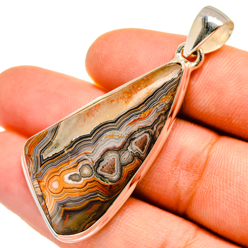 Crazy Lace Agate Pendants handcrafted by Anasilvercos - PD9648