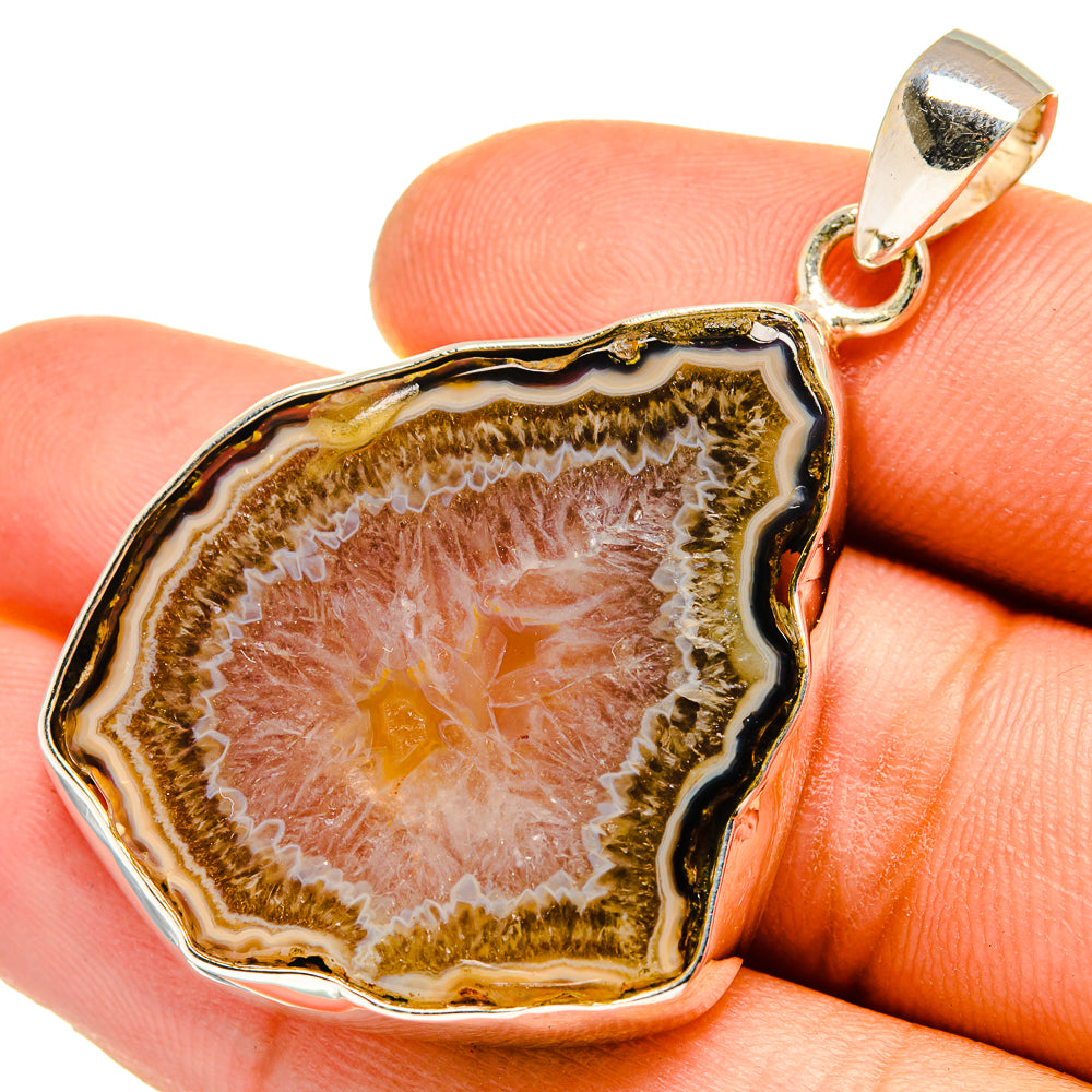 Yellow Geode Slice Pendants handcrafted by Anasilvercos - PD9651