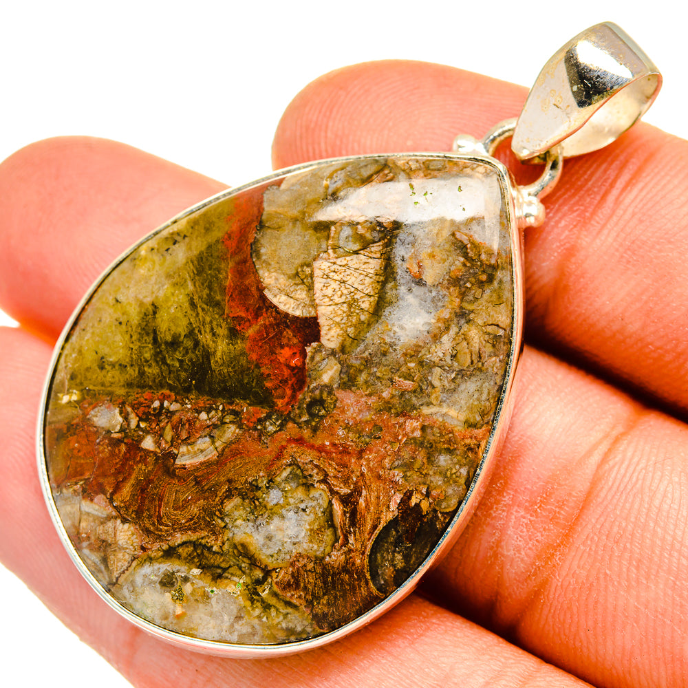 Mushroom Rhyolite Pendants handcrafted by Anasilvercos - PD9652