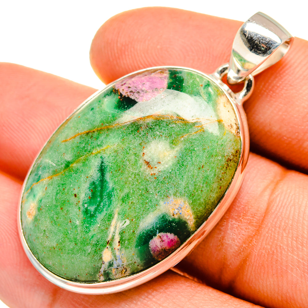Ruby Fuchsite Pendants handcrafted by Anasilvercos - PD9657