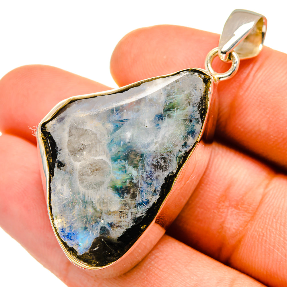 Rainbow Moonstone Pendants handcrafted by Anasilvercos - PD9662