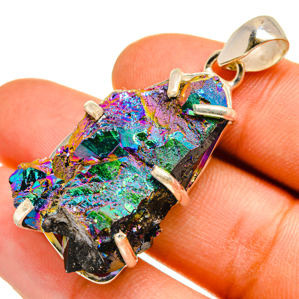 Titanium Sunshine Druzy Pendants handcrafted by Anasilvercos - PD9671