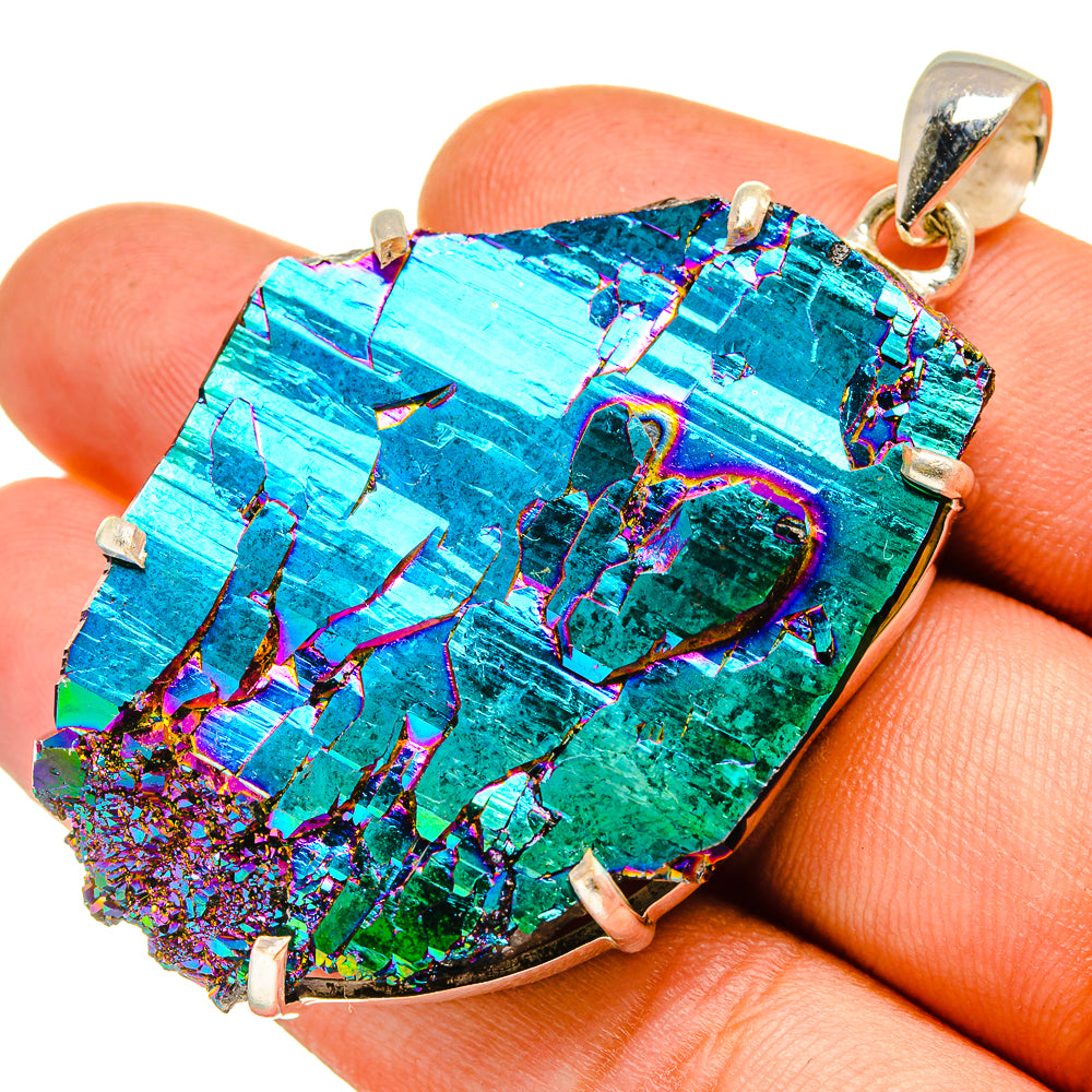 Titanium Sunshine Druzy Pendants handcrafted by Anasilvercos - PD9677