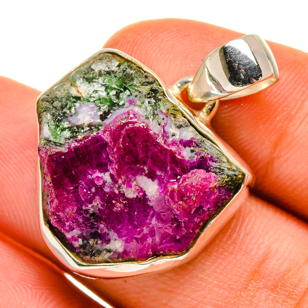 Ruby Zoisite Pendants handcrafted by Anasilvercos - PD9679
