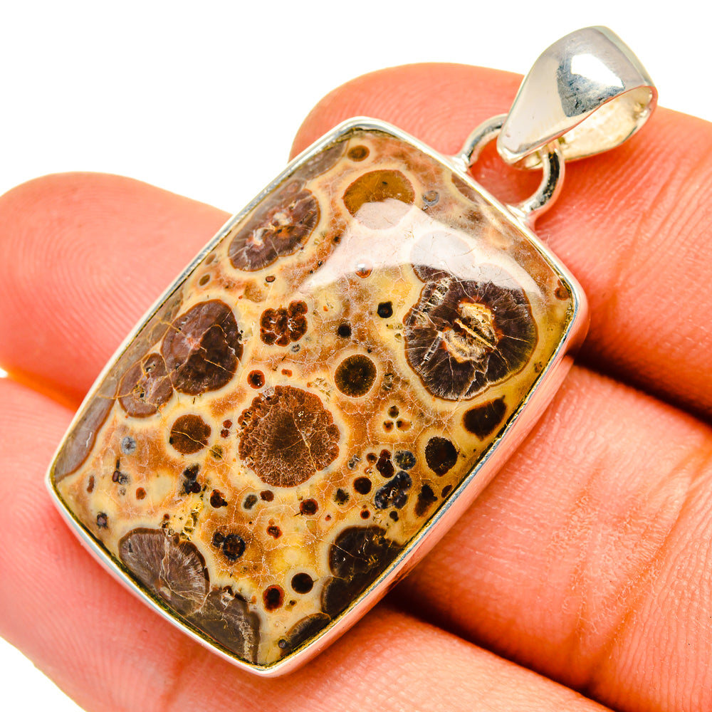 Mushroom Rhyolite Pendants handcrafted by Anasilvercos - PD9690