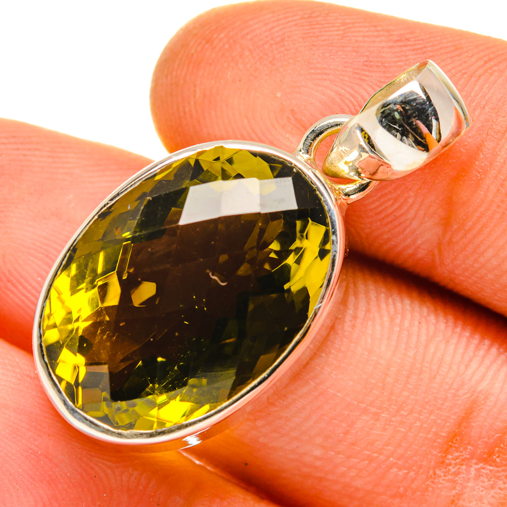 Olive Quartz Pendants handcrafted by Anasilvercos - PD9728