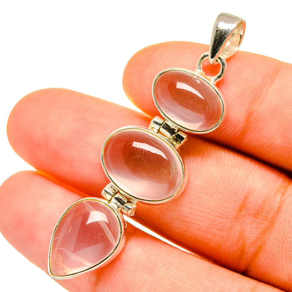 Rose Quartz Pendants handcrafted by Anasilvercos - PD9766