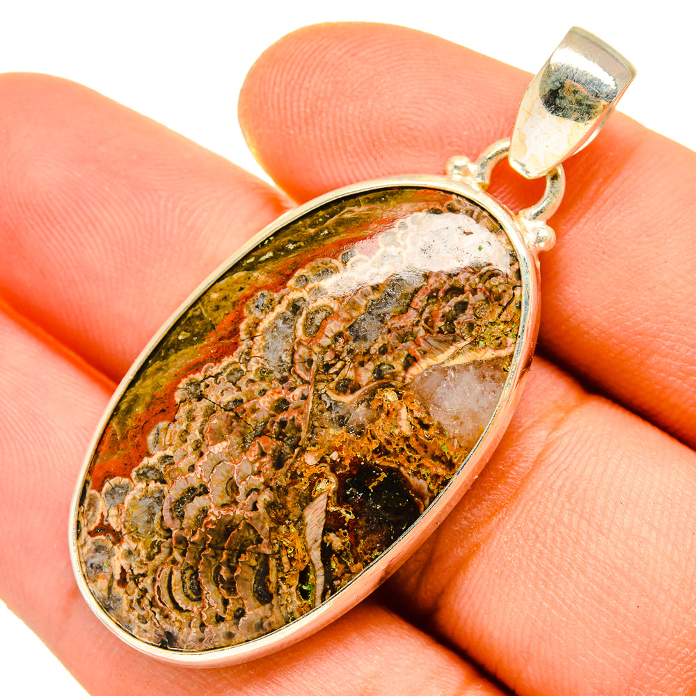 Mushroom Rhyolite Pendants handcrafted by Anasilvercos - PD9780