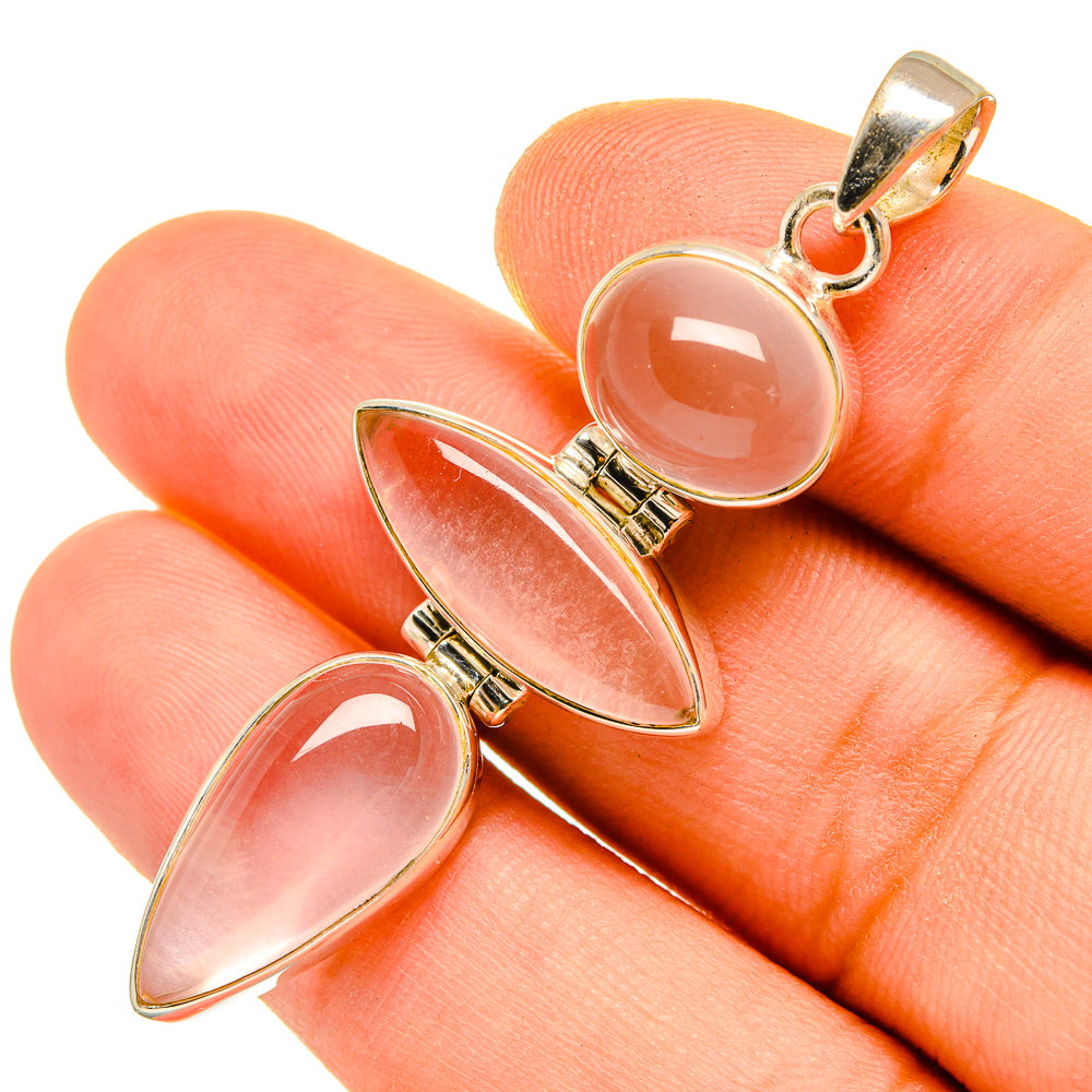 Rose Quartz Pendants handcrafted by Anasilvercos - PD9781