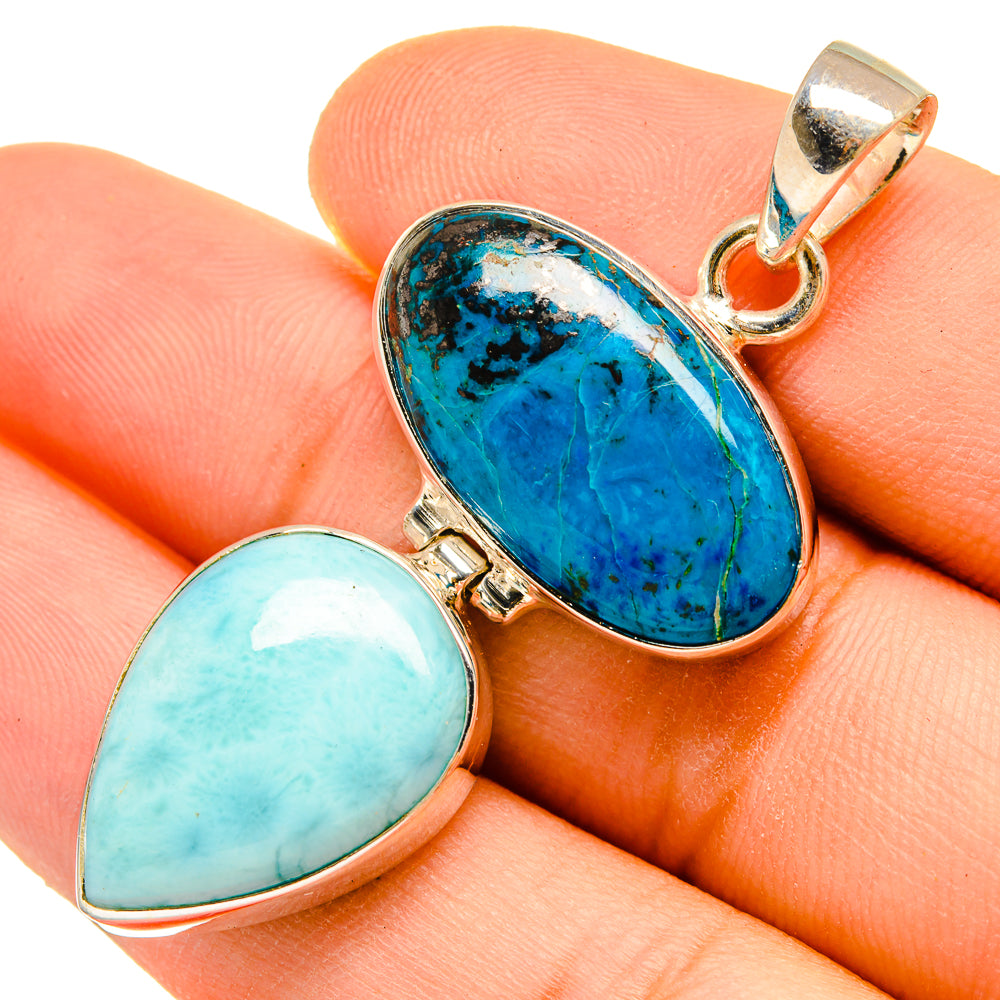 Chrysocolla Pendants handcrafted by Anasilvercos - PD9787