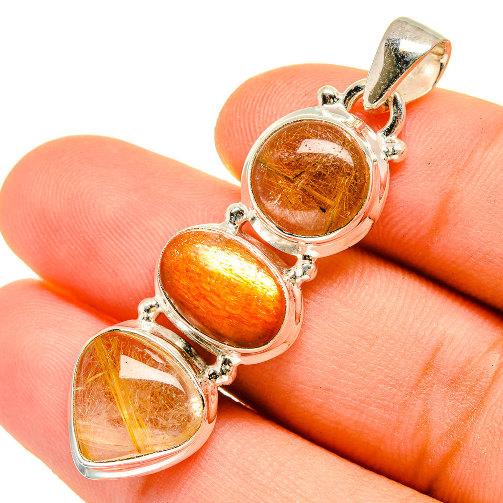 Rutilated Quartz Pendants handcrafted by Anasilvercos - PD9789