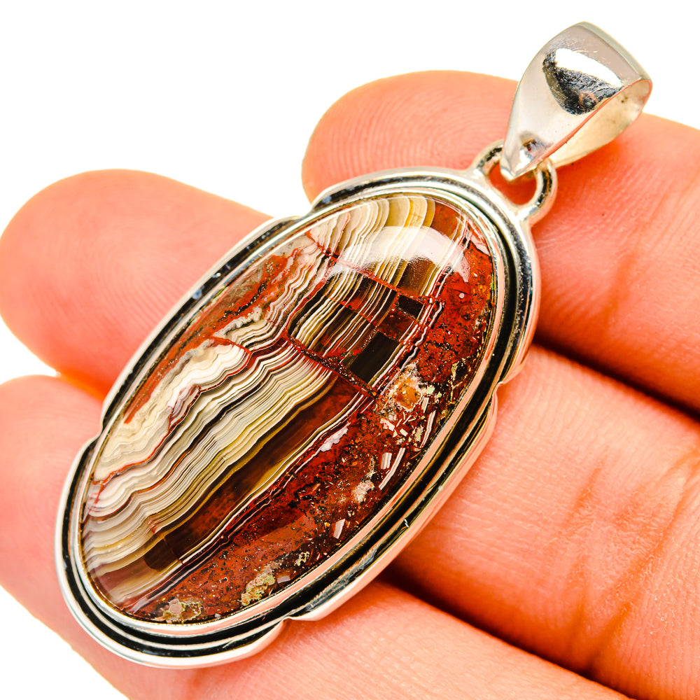 Crazy Lace Agate Pendants handcrafted by Anasilvercos - PD9795
