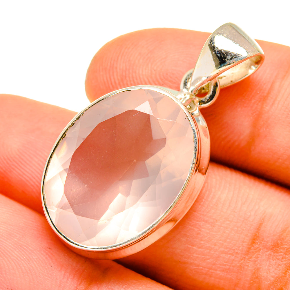 Rose Quartz Pendants handcrafted by Anasilvercos - PD9799
