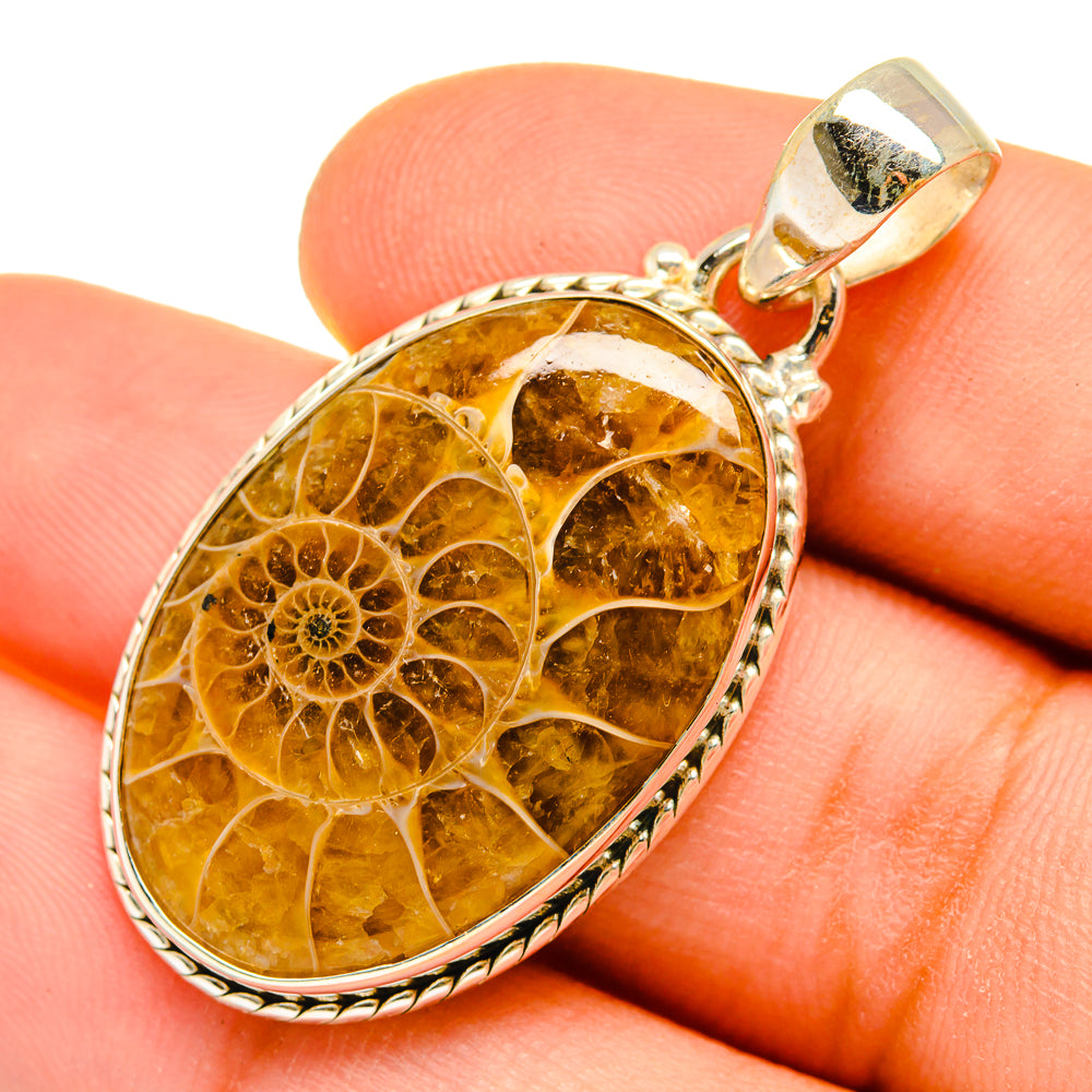 Ammonite Fossil Pendants handcrafted by Anasilvercos - PD9806