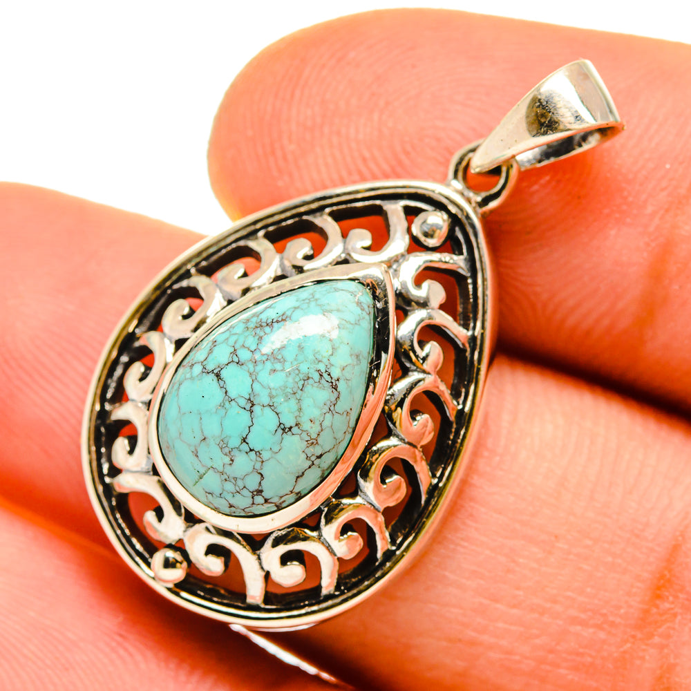 Tibetan Turquoise Pendants handcrafted by Anasilvercos - PD9813
