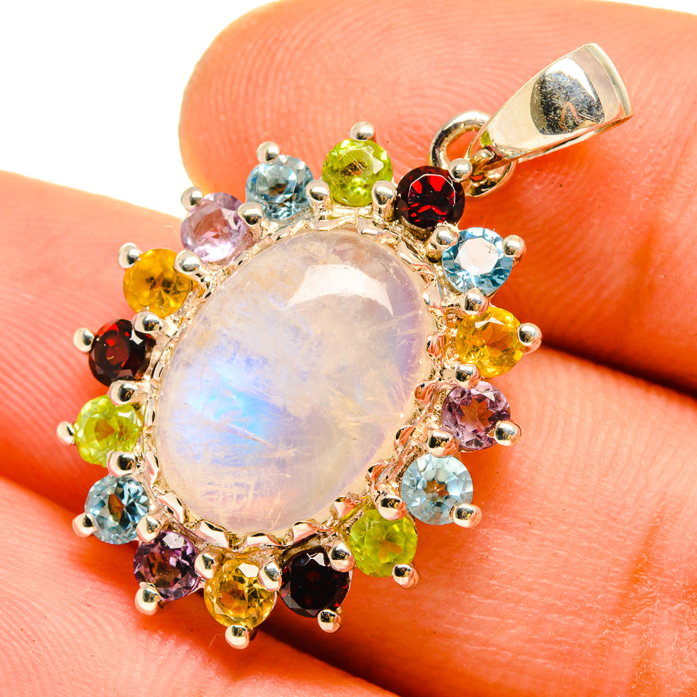 Rainbow Moonstone Pendants handcrafted by Anasilvercos - PD9814
