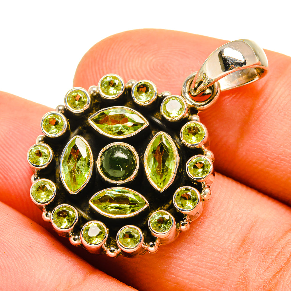 Green Tourmaline Pendants handcrafted by Anasilvercos - PD9816