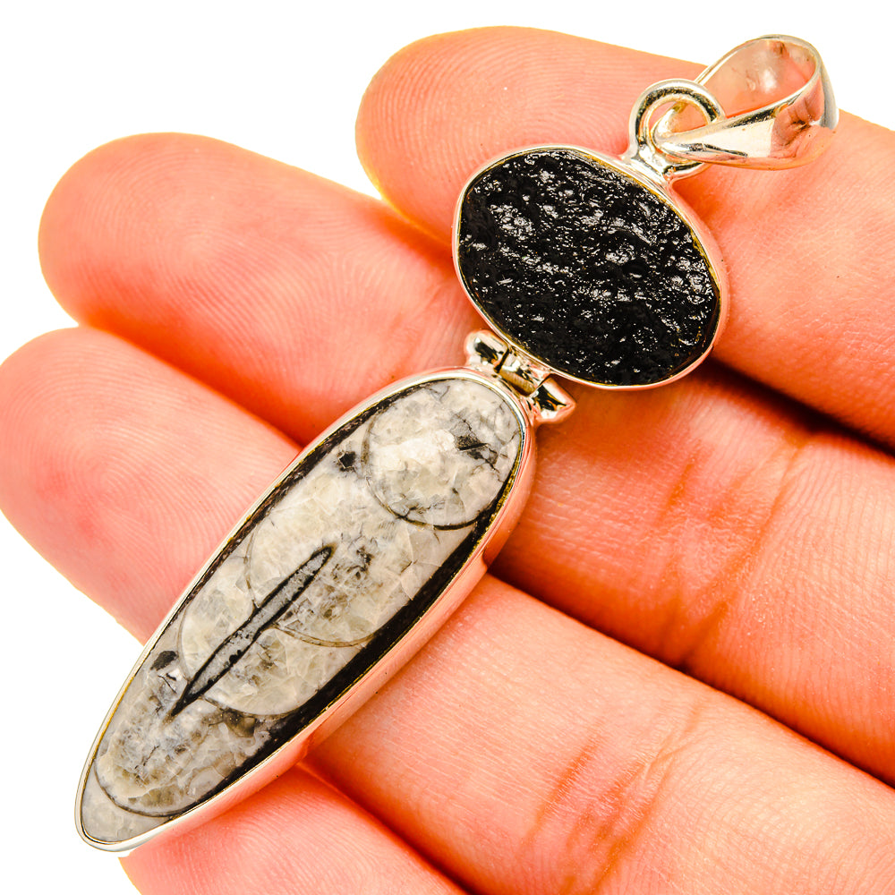 Orthoceras Fossil Pendants handcrafted by Anasilvercos - PD9825