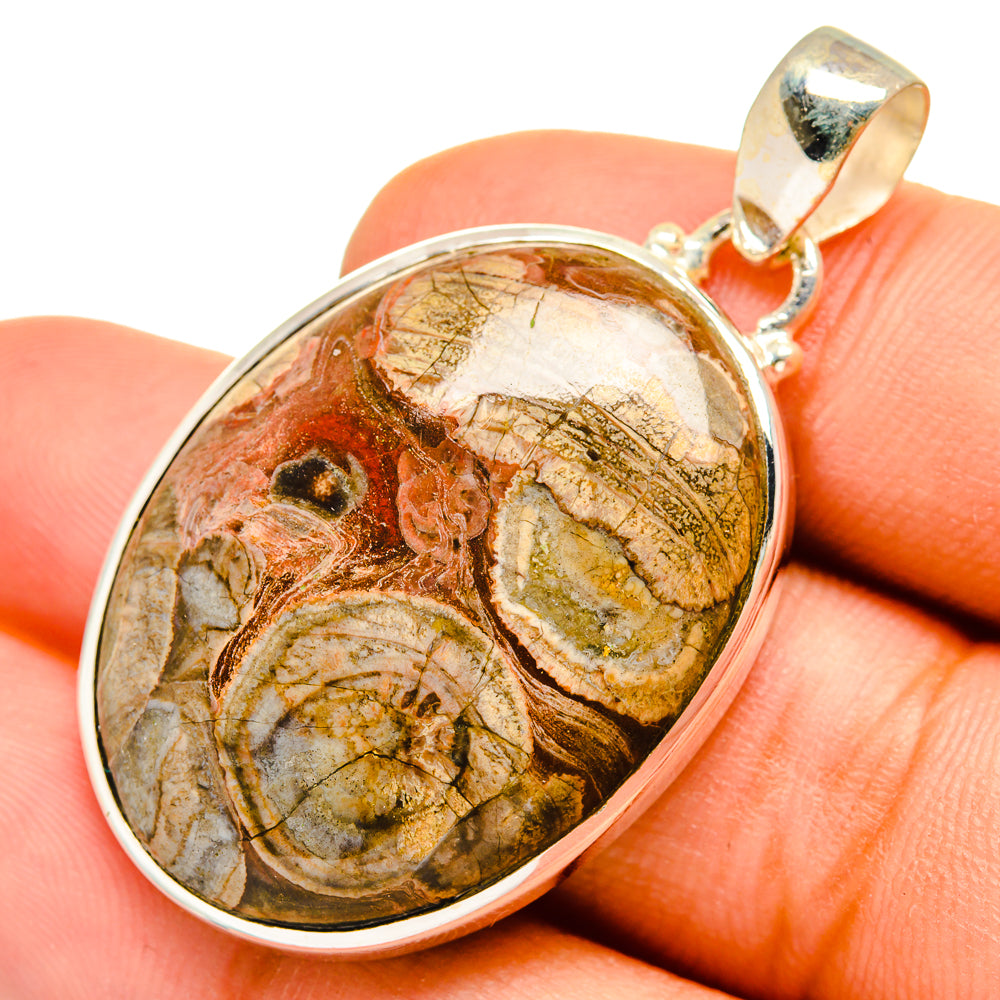 Mushroom Rhyolite Pendants handcrafted by Anasilvercos - PD9846