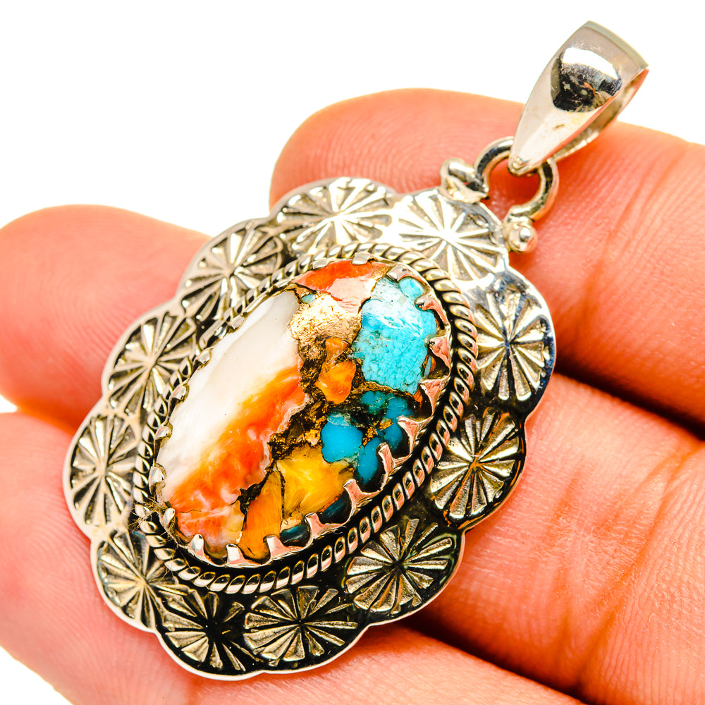 Spiny Oyster Turquoise Pendants handcrafted by Anasilvercos - PD9869