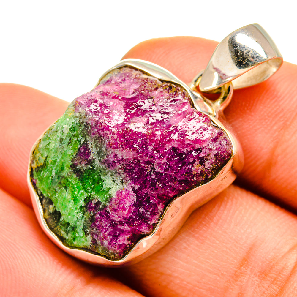 Ruby Zoisite Pendants handcrafted by Anasilvercos - PD9876