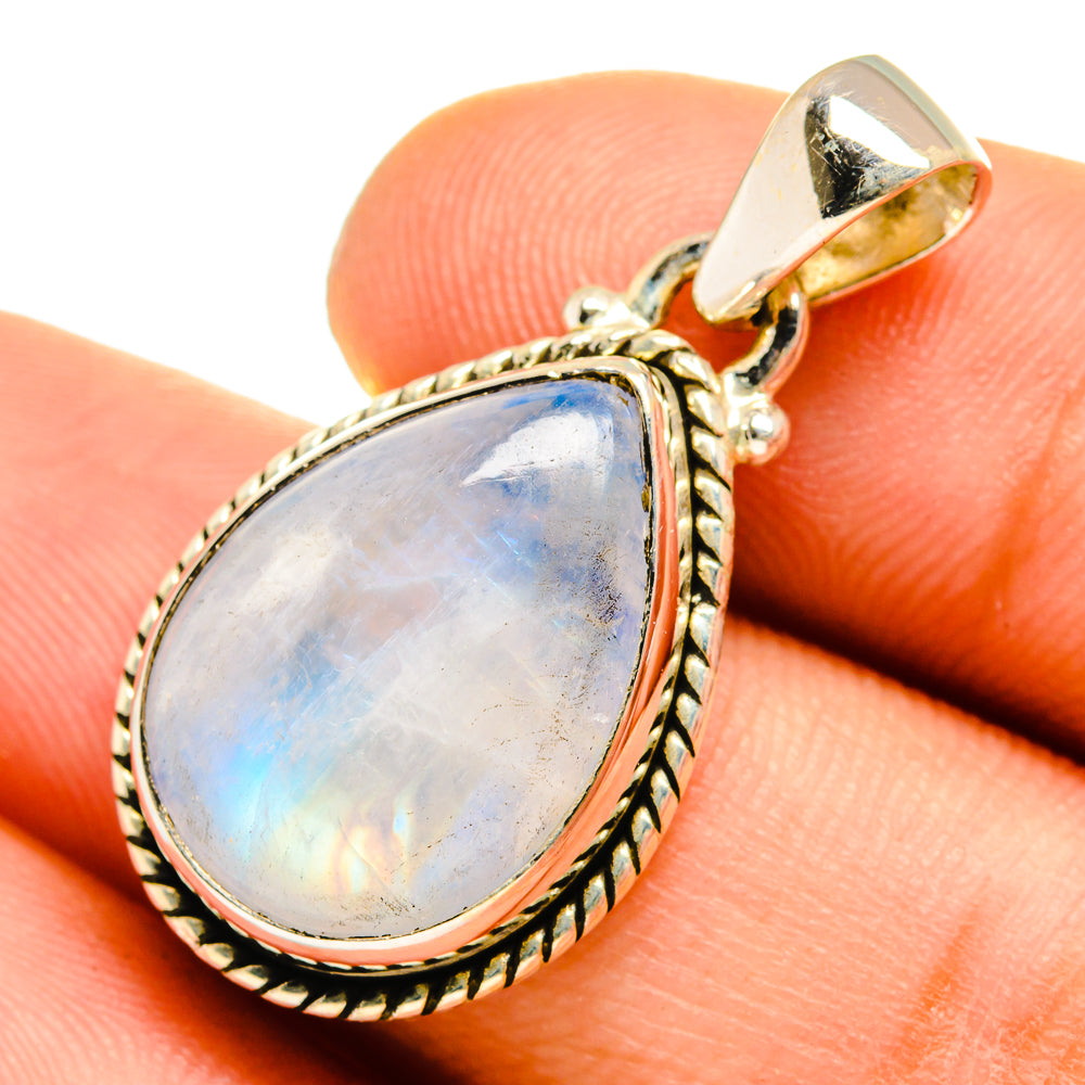 Rainbow Moonstone Pendants handcrafted by Anasilvercos - PD9877