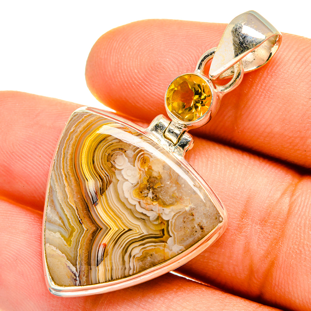Laguna Lace Agate Pendants handcrafted by Anasilvercos - PD9878