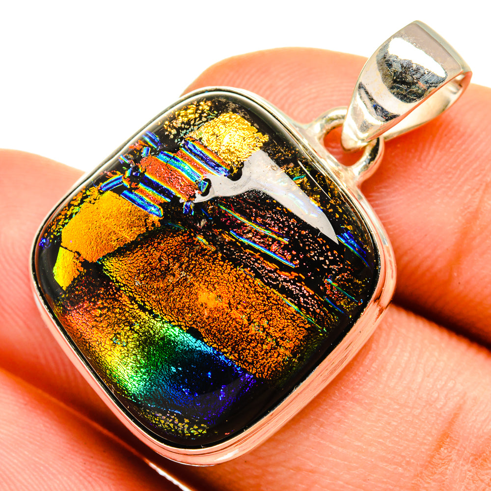 Dichroic Glass Pendants handcrafted by Anasilvercos - PD9889