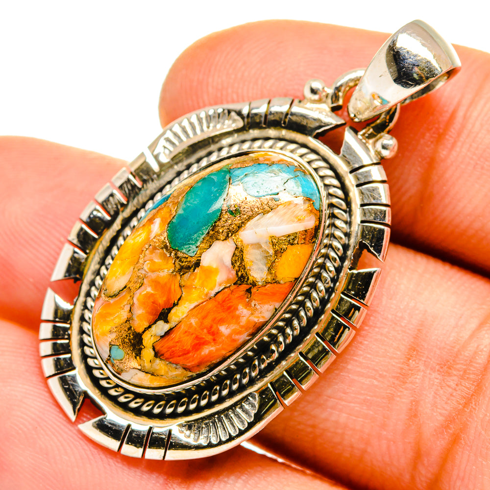 Spiny Oyster Turquoise Pendants handcrafted by Anasilvercos - PD9904