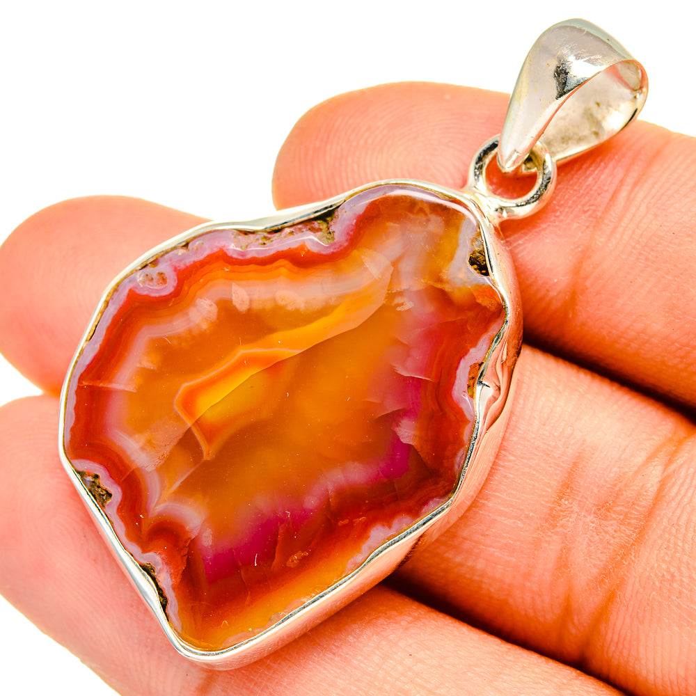 Orange Geode Slice Pendants handcrafted by Anasilvercos - PD9923
