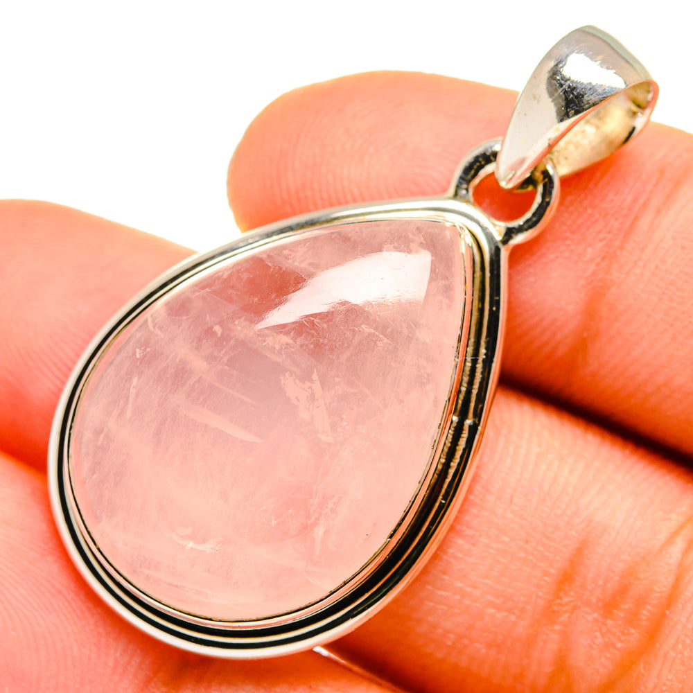 Rose Quartz Pendants handcrafted by Anasilvercos - PD9967
