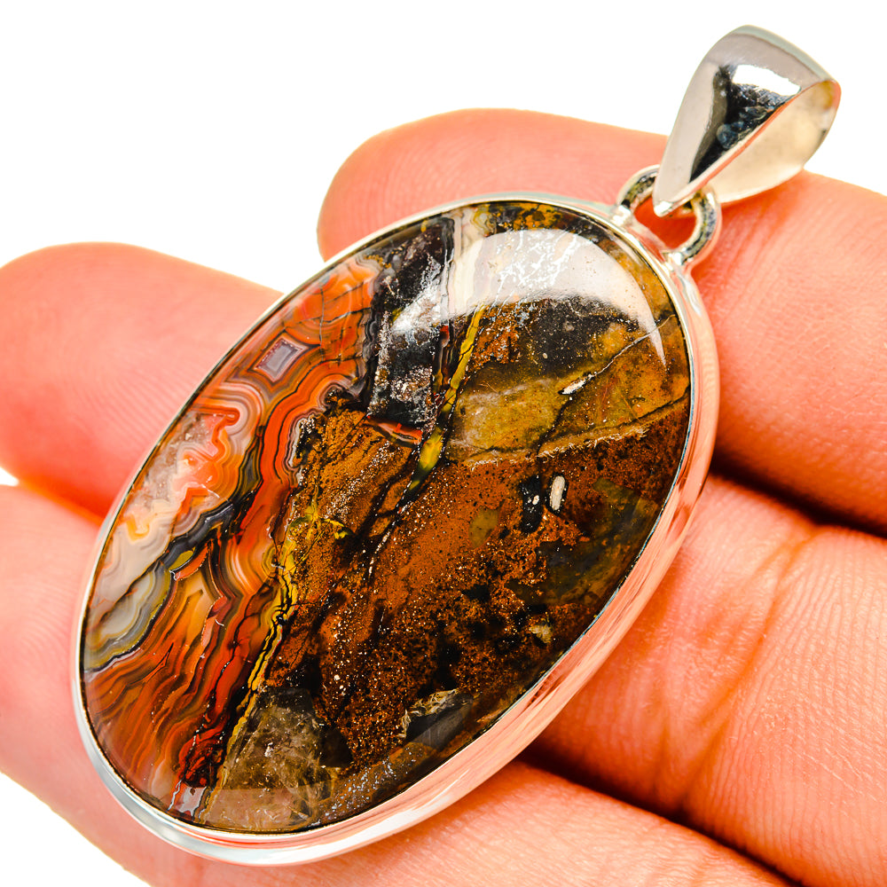 Moroccan Agate Pendants handcrafted by Anasilvercos - PD9989
