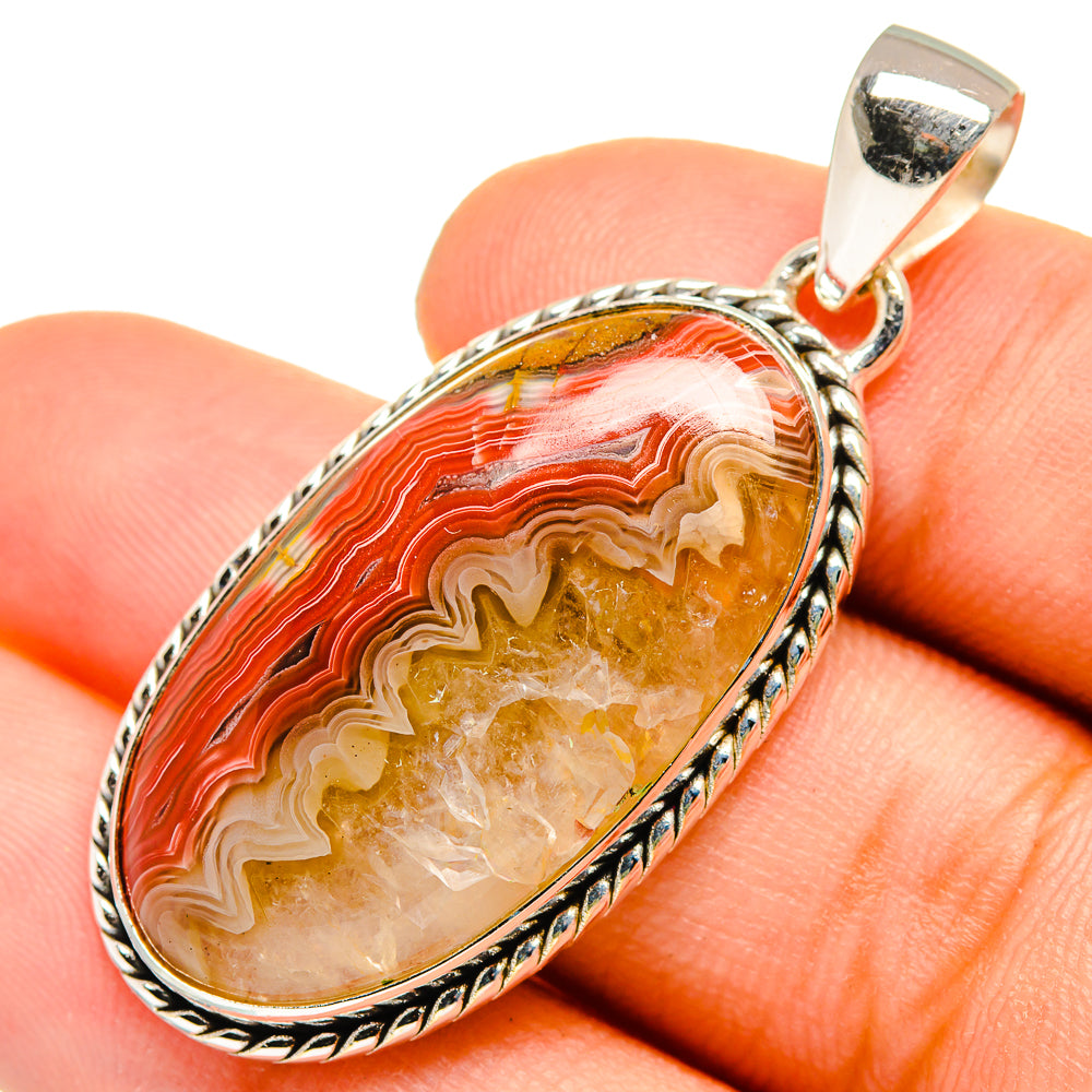 Crazy Lace Agate Pendants handcrafted by Anasilvercos - PD9990