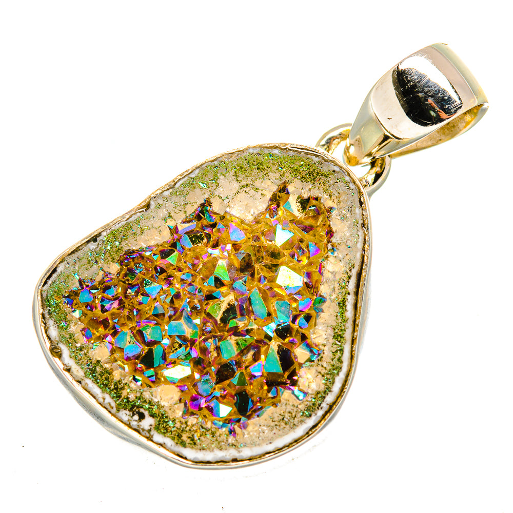 Titanium Geode Slice Pendants handcrafted by Anasilvercos - PD10020