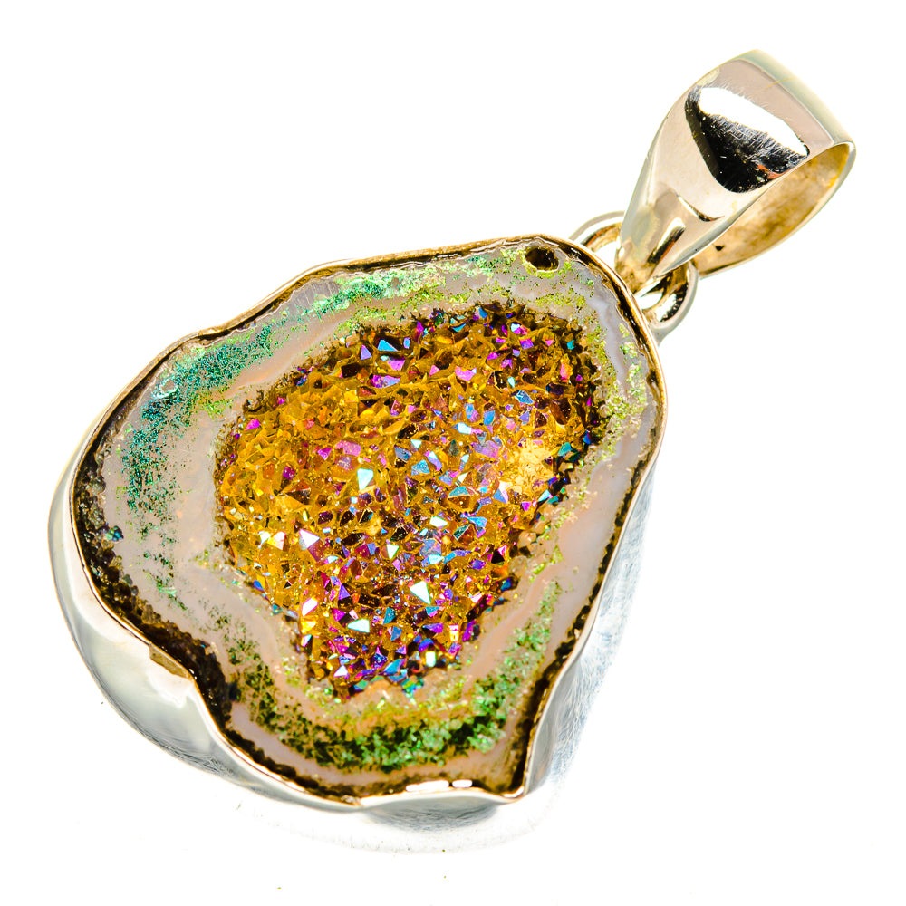 Titanium Geode Slice Pendants handcrafted by Anasilvercos - PD10023