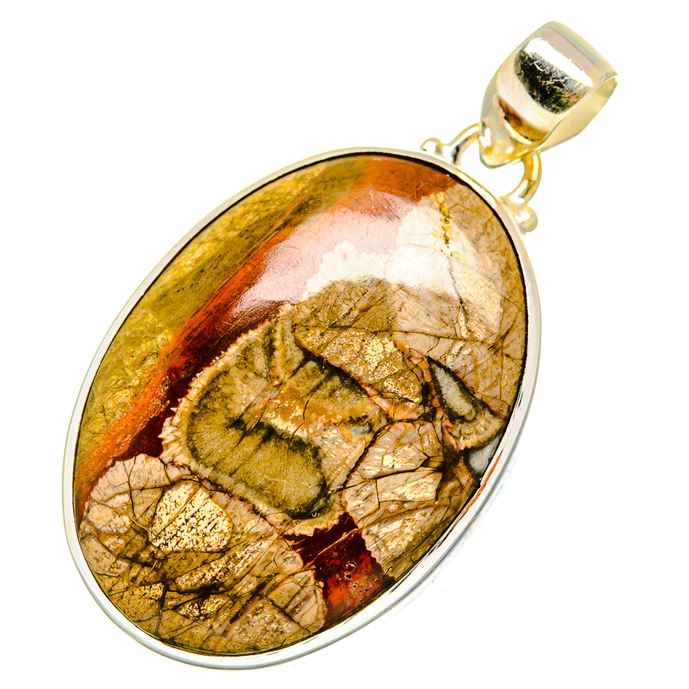 Mushroom Rhyolite Pendants handcrafted by Anasilvercos - PD10041