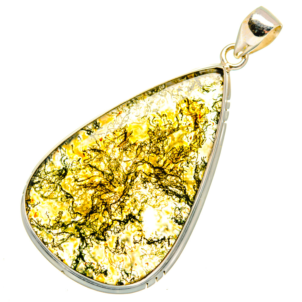 Green Moss Agate Pendants handcrafted by Anasilvercos - PD10048