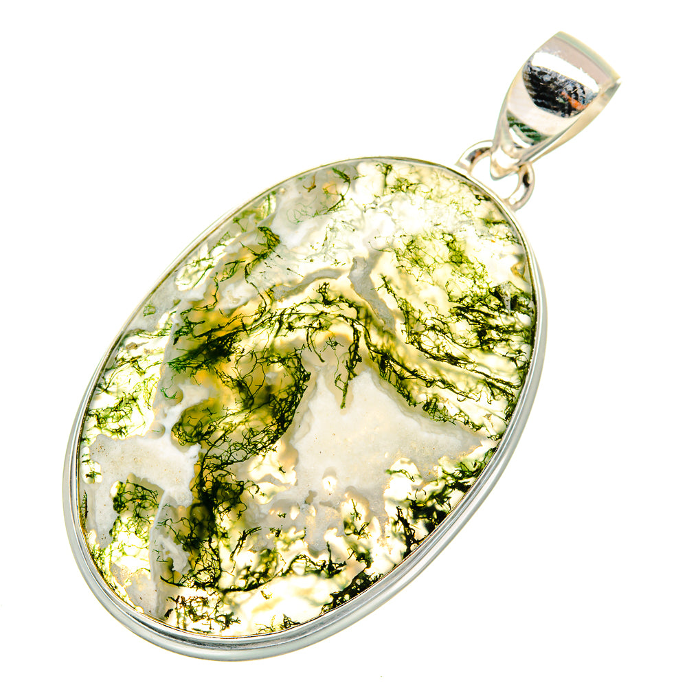 Green Moss Agate Pendants handcrafted by Anasilvercos - PD10050