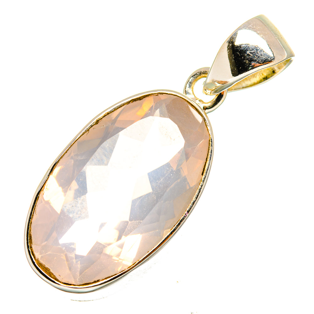 Rose Quartz Pendants handcrafted by Anasilvercos - PD10059