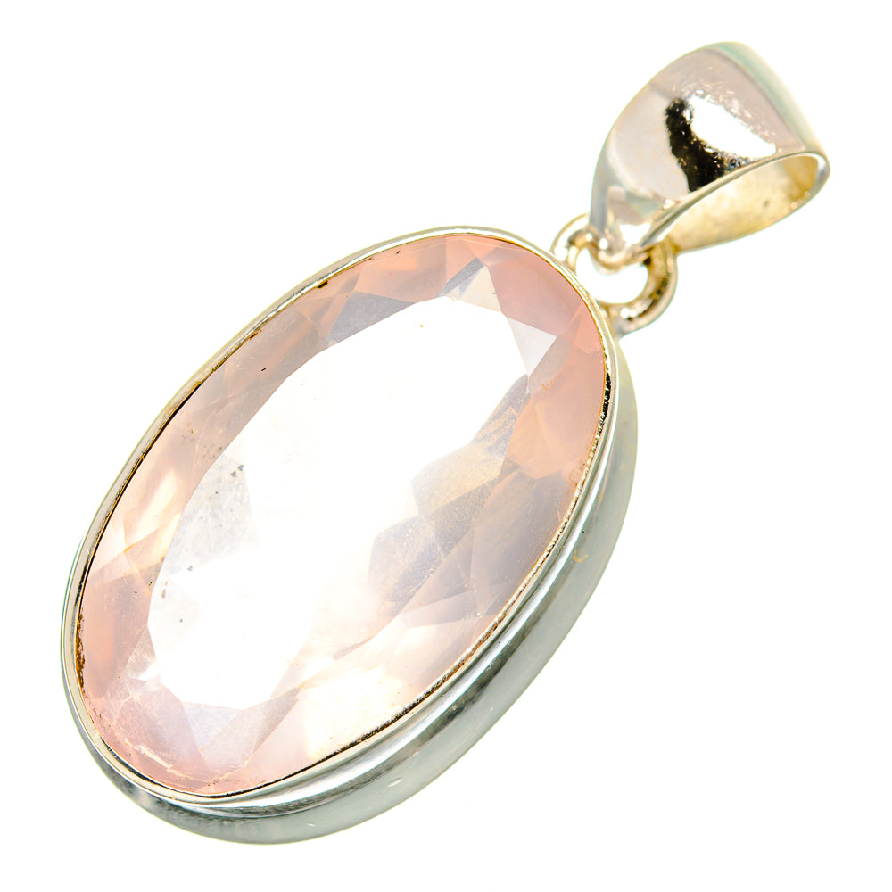 Rose Quartz Pendants handcrafted by Anasilvercos - PD10060