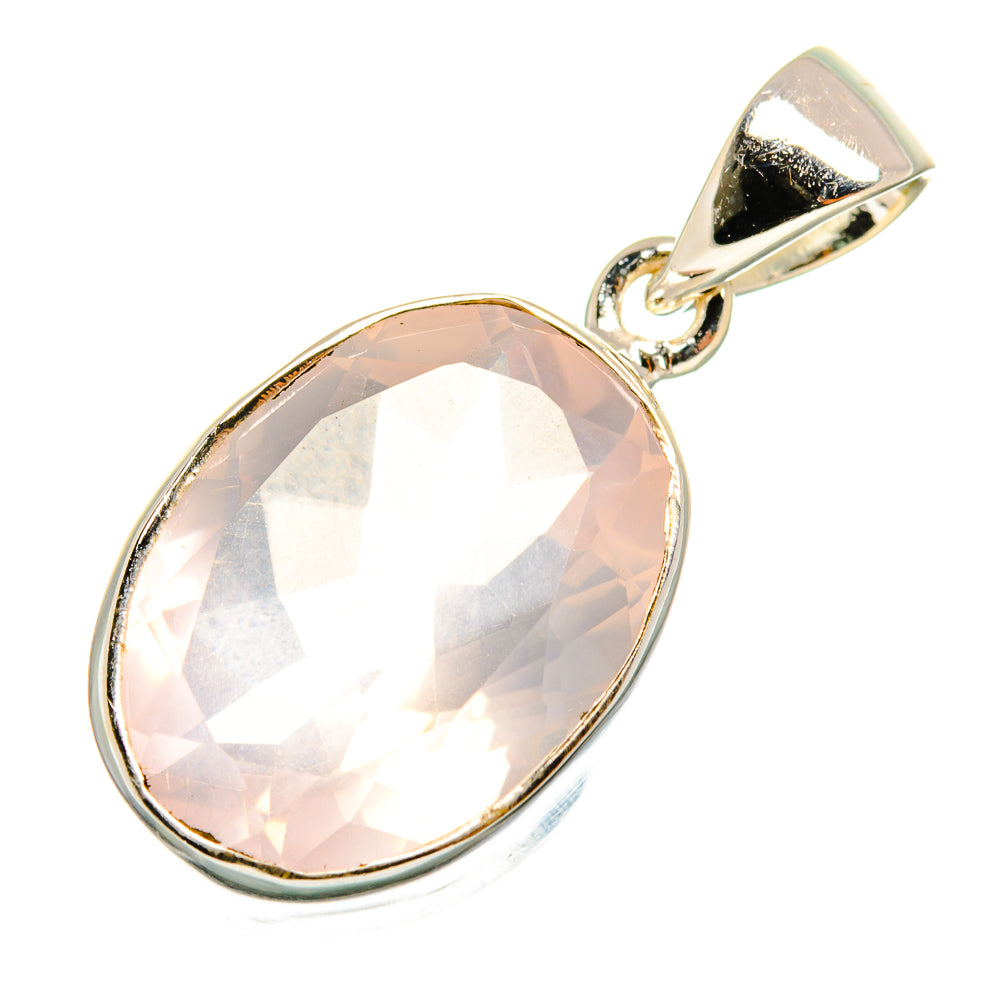 Rose Quartz Pendants handcrafted by Anasilvercos - PD10066