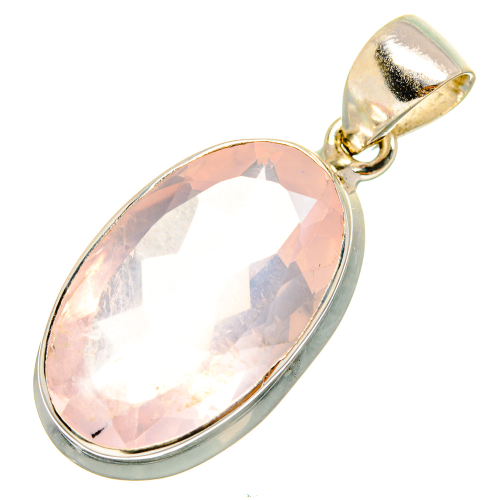 Rose Quartz Pendants handcrafted by Anasilvercos - PD10067