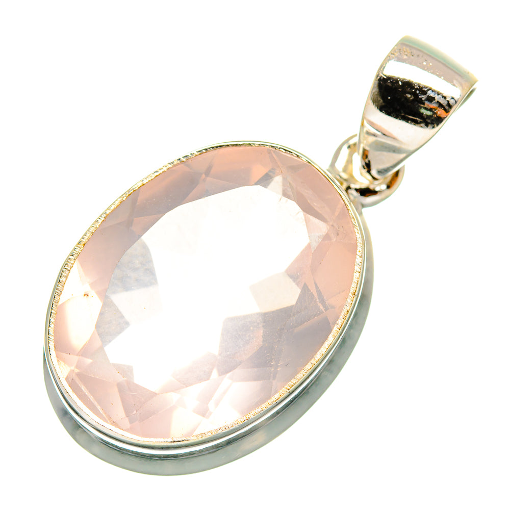 Rose Quartz Pendants handcrafted by Anasilvercos - PD10068