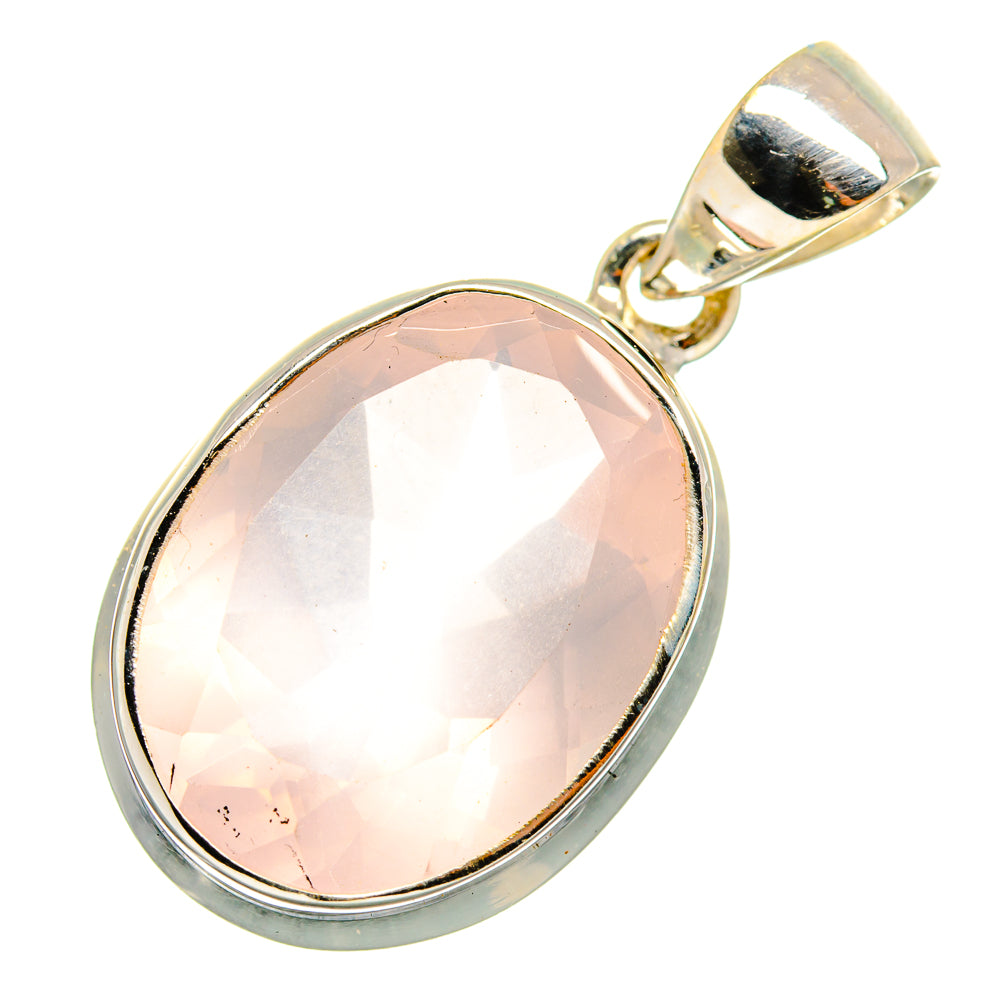 Rose Quartz Pendants handcrafted by Anasilvercos - PD10069