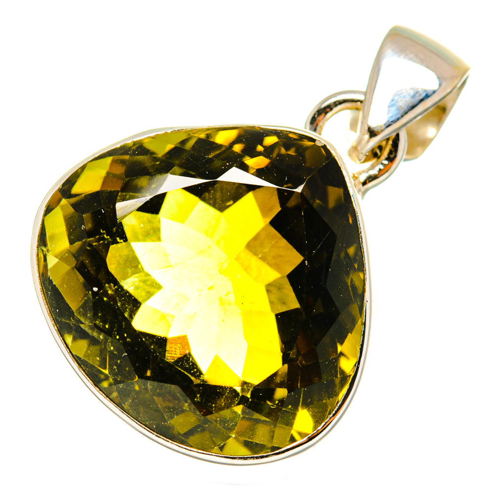 Olive Quartz Pendants handcrafted by Anasilvercos - PD10106