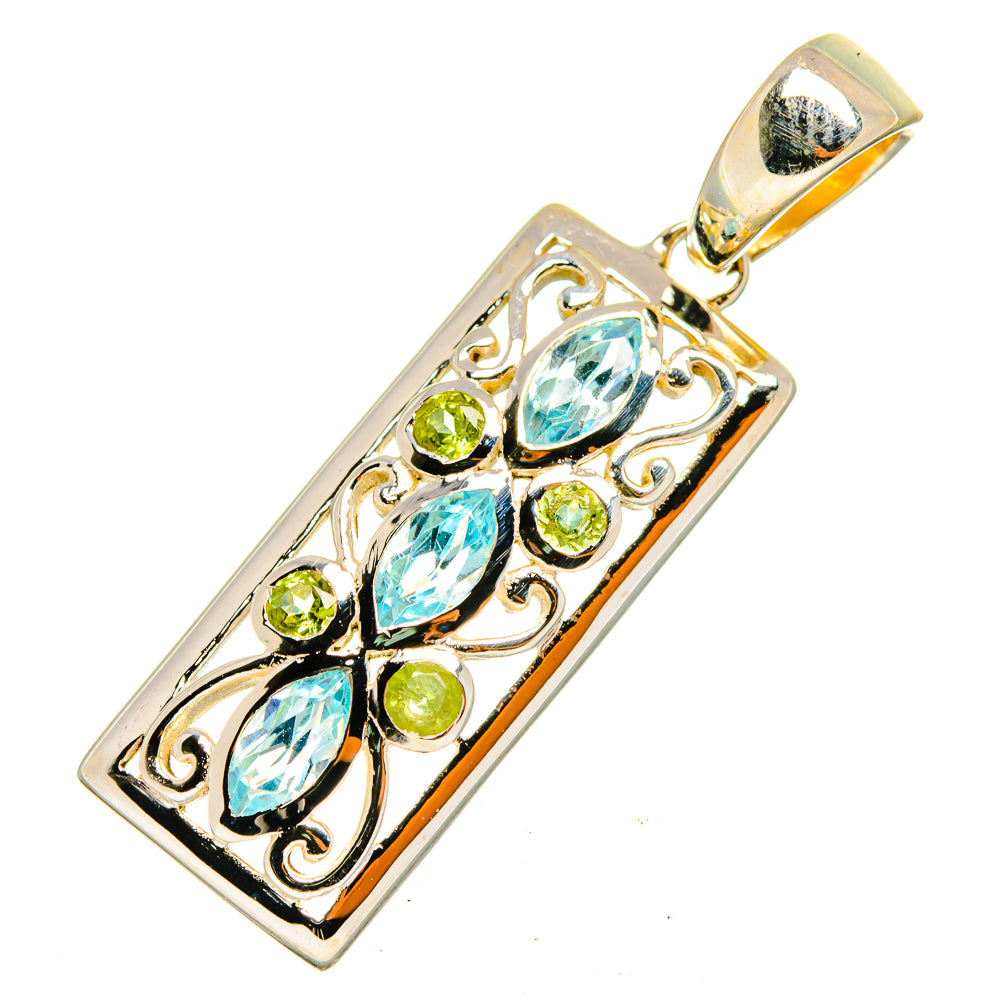 Blue Topaz Pendants handcrafted by Anasilvercos - PD10119