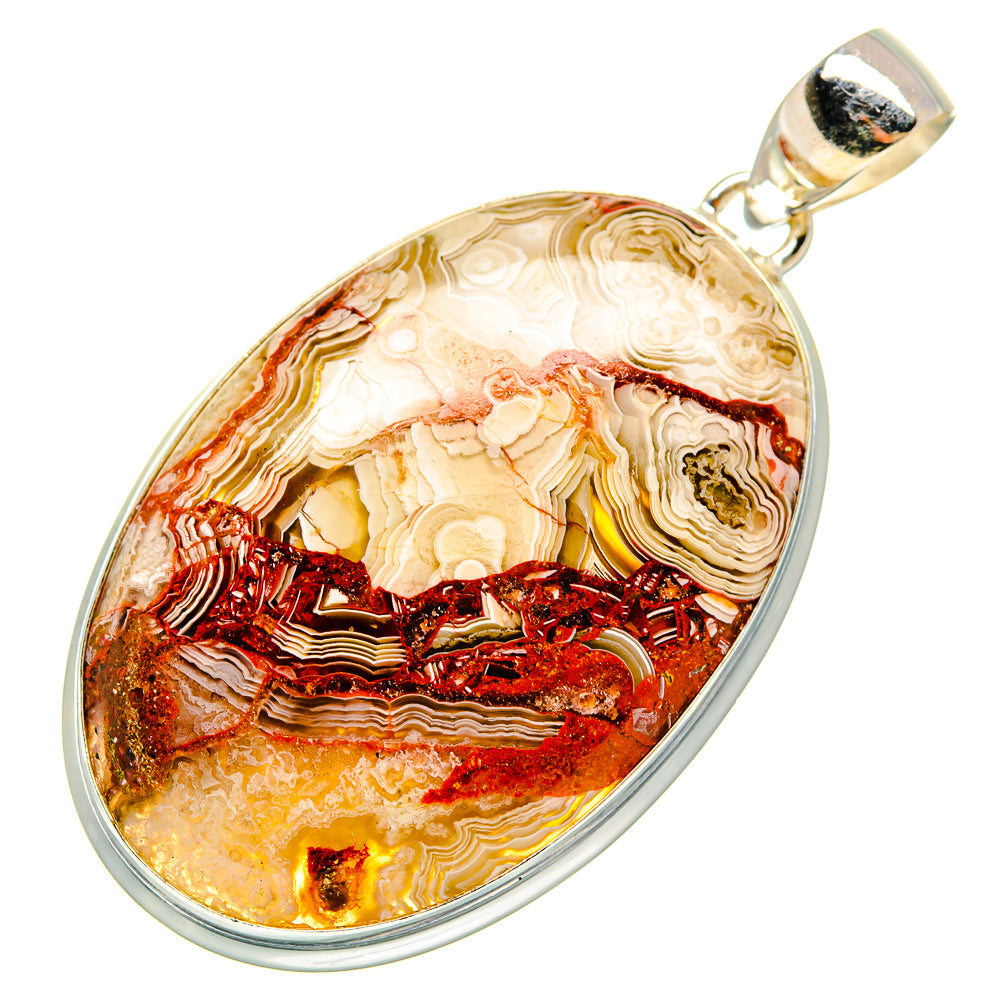 Crazy Lace Agate Pendants handcrafted by Anasilvercos - PD10134