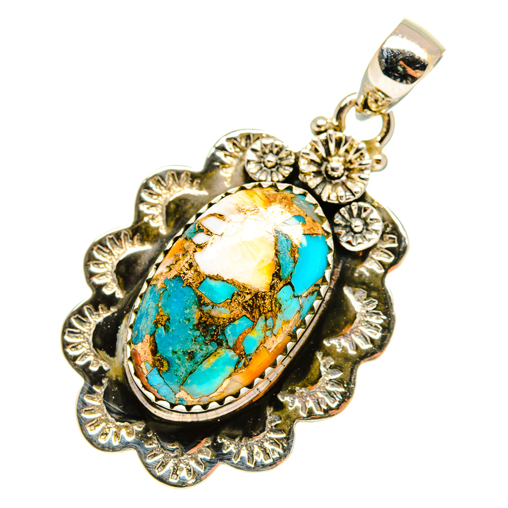 Blue Copper Composite Turquoise Pendants handcrafted by Anasilvercos - PD10147